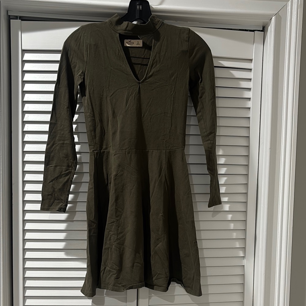 HOLLISTER Olive Green Long Sleeve Dress